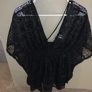 Lace bathing suit cover up
